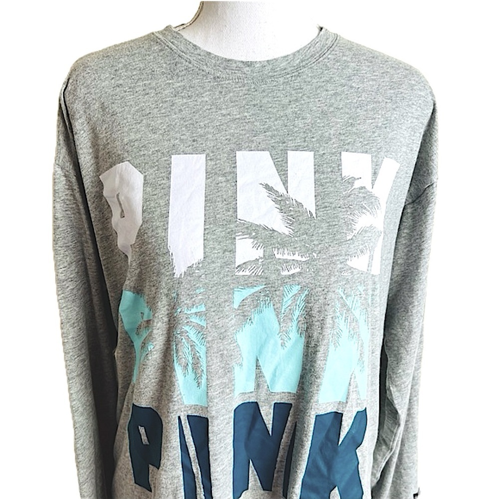 PINK Long Sleeve Tropical Print M EUC - Picture 2 of 6